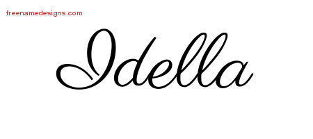 Classic Name Tattoo Designs Idella Graphic Download