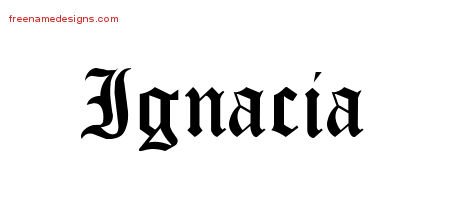 Blackletter Name Tattoo Designs Ignacia Graphic Download