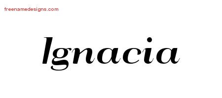 Art Deco Name Tattoo Designs Ignacia Printable