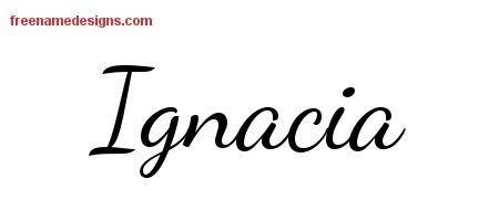 Lively Script Name Tattoo Designs Ignacia Free Printout