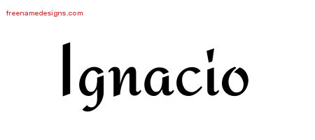 Calligraphic Stylish Name Tattoo Designs Ignacio Free Graphic
