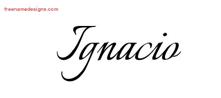 Calligraphic Name Tattoo Designs Ignacio Free Graphic