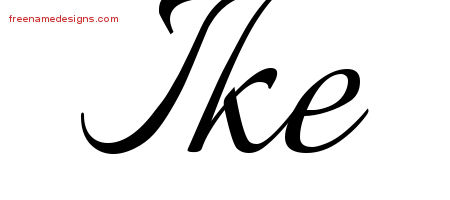 Calligraphic Name Tattoo Designs Ike Free Graphic