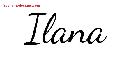 Lively Script Name Tattoo Designs Ilana Free Printout