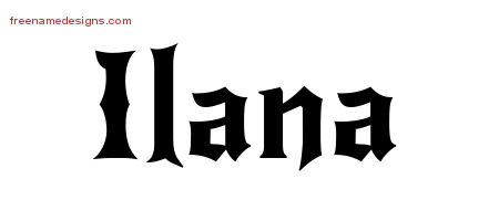Gothic Name Tattoo Designs Ilana Free Graphic