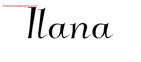 Elegant Name Tattoo Designs Ilana Free Graphic