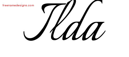 Calligraphic Name Tattoo Designs Ilda Download Free