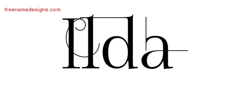 Decorated Name Tattoo Designs Ilda Free