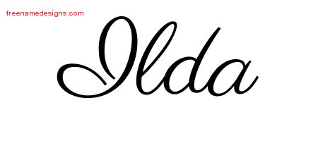 Classic Name Tattoo Designs Ilda Graphic Download