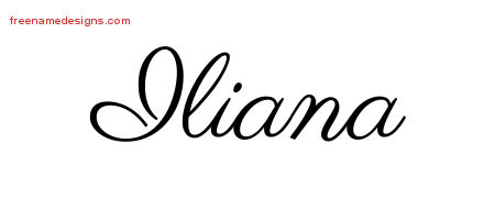 Classic Name Tattoo Designs Iliana Graphic Download