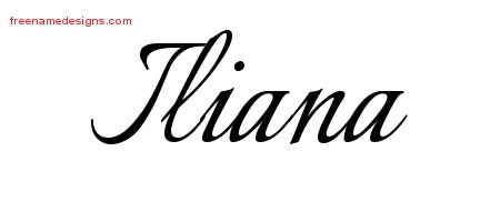 Calligraphic Name Tattoo Designs Iliana Download Free