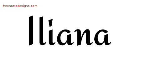 Calligraphic Stylish Name Tattoo Designs Iliana Download Free