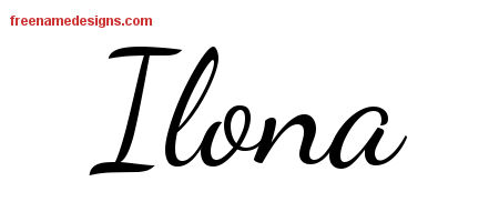 Lively Script Name Tattoo Designs Ilona Free Printout
