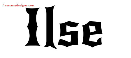 Gothic Name Tattoo Designs Ilse Free Graphic