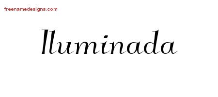 Elegant Name Tattoo Designs Iluminada Free Graphic