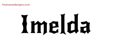 Gothic Name Tattoo Designs Imelda Free Graphic