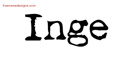 Vintage Writer Name Tattoo Designs Inge Free Lettering