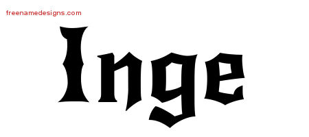 Gothic Name Tattoo Designs Inge Free Graphic