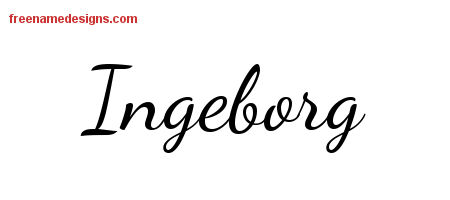 Lively Script Name Tattoo Designs Ingeborg Free Printout