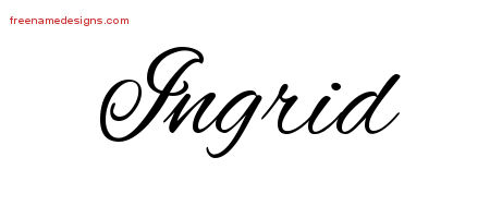 Cursive Name Tattoo Designs Ingrid Download Free