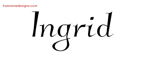 Elegant Name Tattoo Designs Ingrid Free Graphic