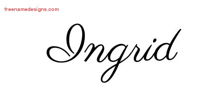 Classic Name Tattoo Designs Ingrid Graphic Download