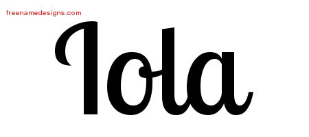 Handwritten Name Tattoo Designs Iola Free Download