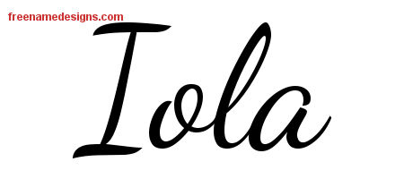 Lively Script Name Tattoo Designs Iola Free Printout