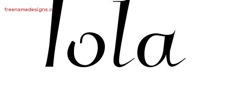 Elegant Name Tattoo Designs Iola Free Graphic