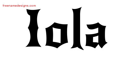 Gothic Name Tattoo Designs Iola Free Graphic