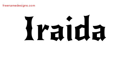 Gothic Name Tattoo Designs Iraida Free Graphic
