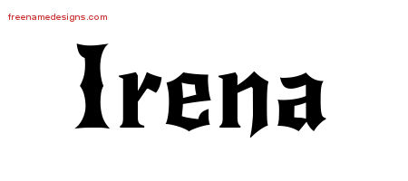 Gothic Name Tattoo Designs Irena Free Graphic