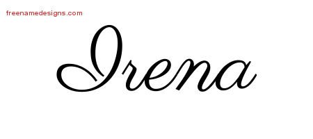 Classic Name Tattoo Designs Irena Graphic Download