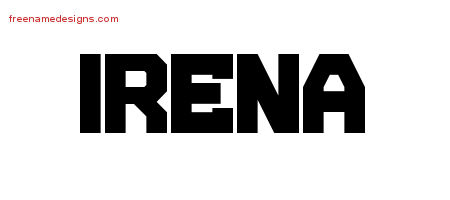 Titling Name Tattoo Designs Irena Free Printout