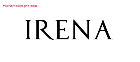 Regal Victorian Name Tattoo Designs Irena Graphic Download