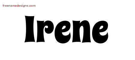 Groovy Name Tattoo Designs Irene Free Lettering