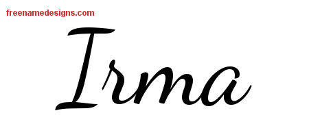 Lively Script Name Tattoo Designs Irma Free Printout
