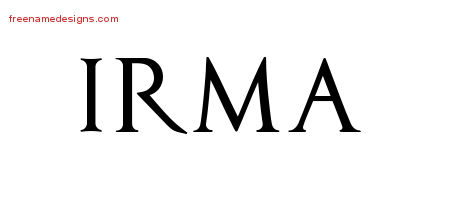 Regal Victorian Name Tattoo Designs Irma Graphic Download