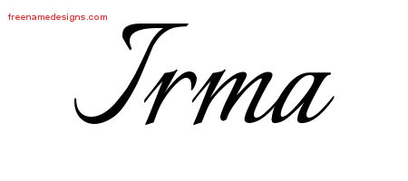 Calligraphic Name Tattoo Designs Irma Download Free