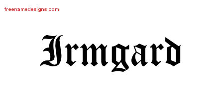 Blackletter Name Tattoo Designs Irmgard Graphic Download
