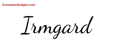 Lively Script Name Tattoo Designs Irmgard Free Printout