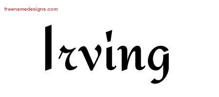 Calligraphic Stylish Name Tattoo Designs Irving Free Graphic
