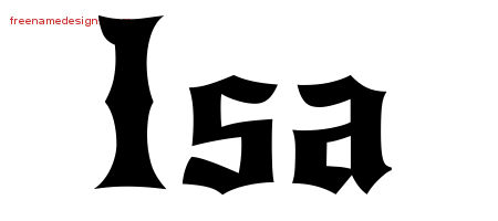 Gothic Name Tattoo Designs Isa Free Graphic