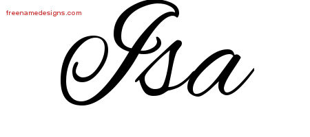 Cursive Name Tattoo Designs Isa Download Free