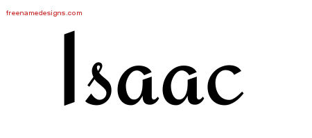 Calligraphic Stylish Name Tattoo Designs Isaac Free Graphic