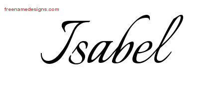 Calligraphic Name Tattoo Designs Isabel Download Free