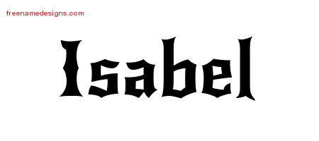 Gothic Name Tattoo Designs Isabel Free Graphic