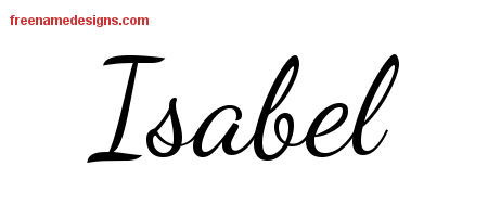 Lively Script Name Tattoo Designs Isabel Free Printout