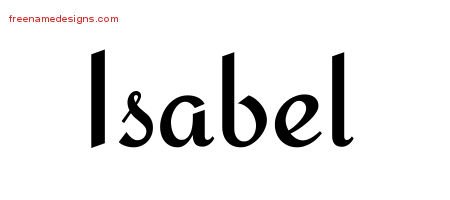 Calligraphic Stylish Name Tattoo Designs Isabel Download Free
