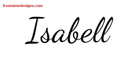 Lively Script Name Tattoo Designs Isabell Free Printout